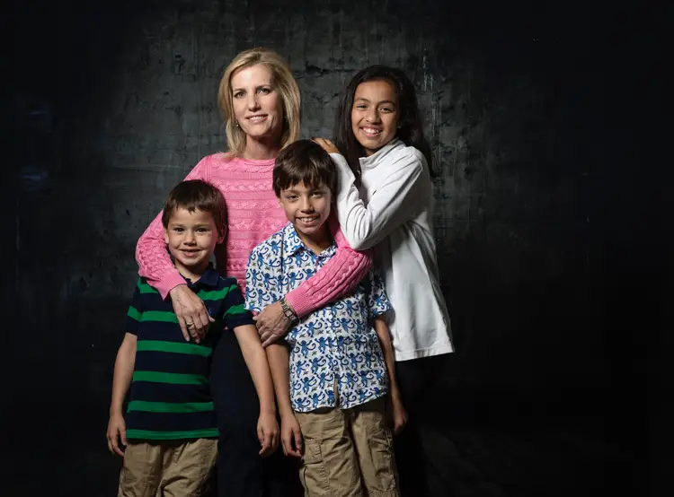 Laura Ingraham with her three children in 2017.