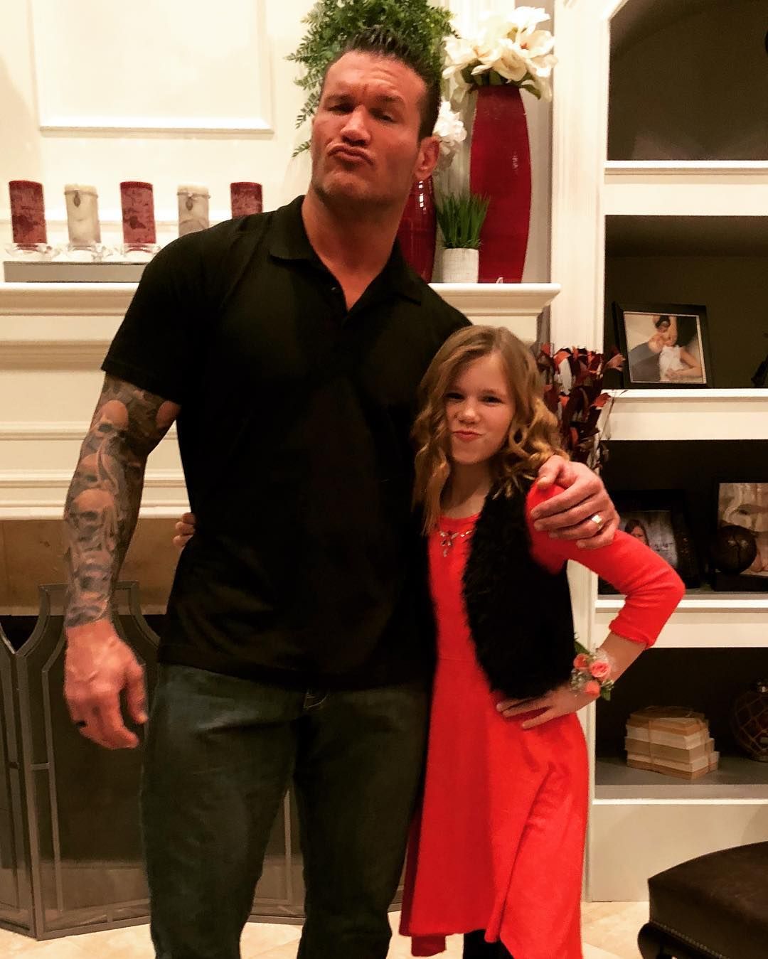 Randy Orton with his daughter Alanna Marie Orton in 2018