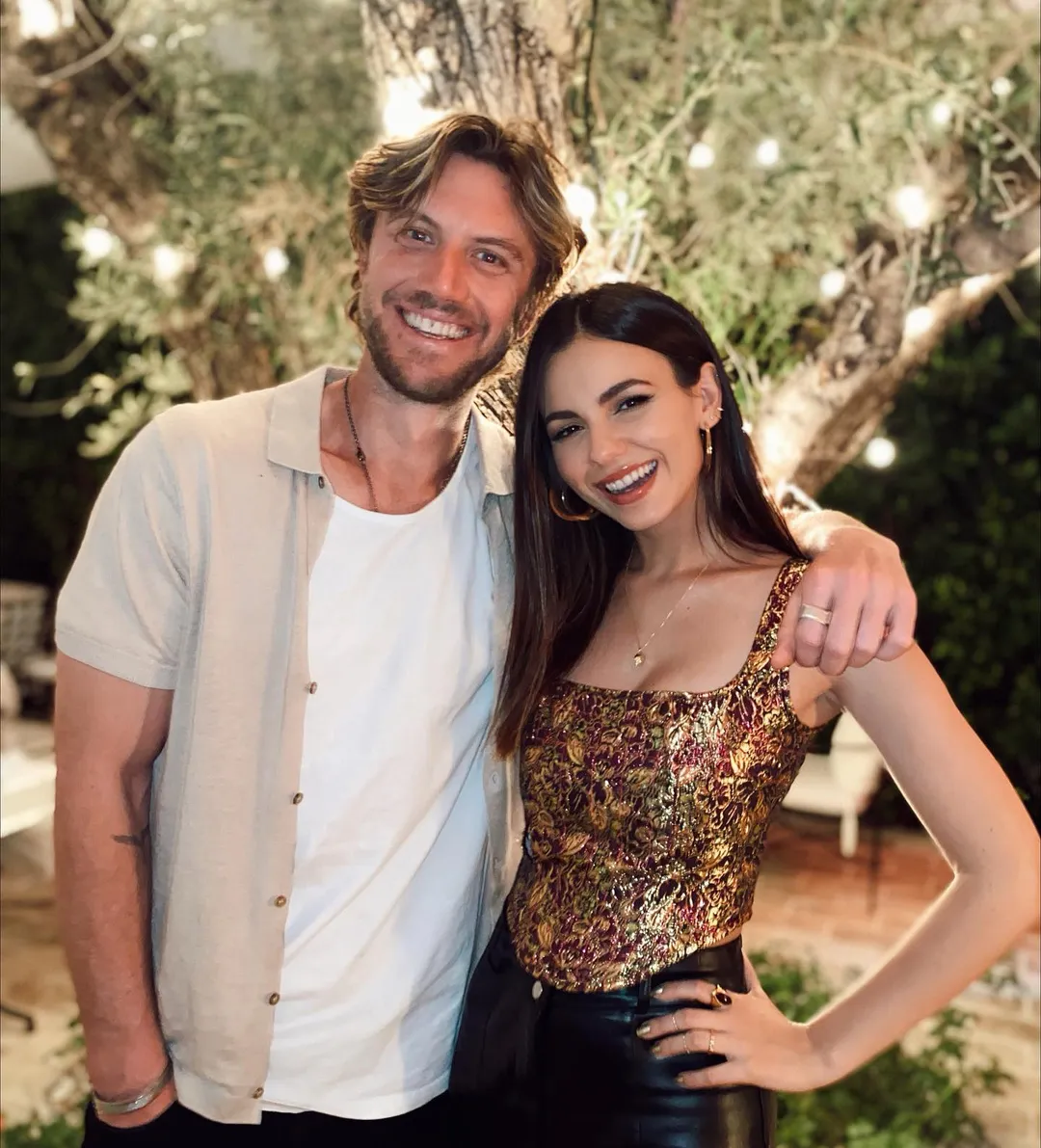 Victoria Justice with her 'A Perfect Pairing' co-star Adam Demos