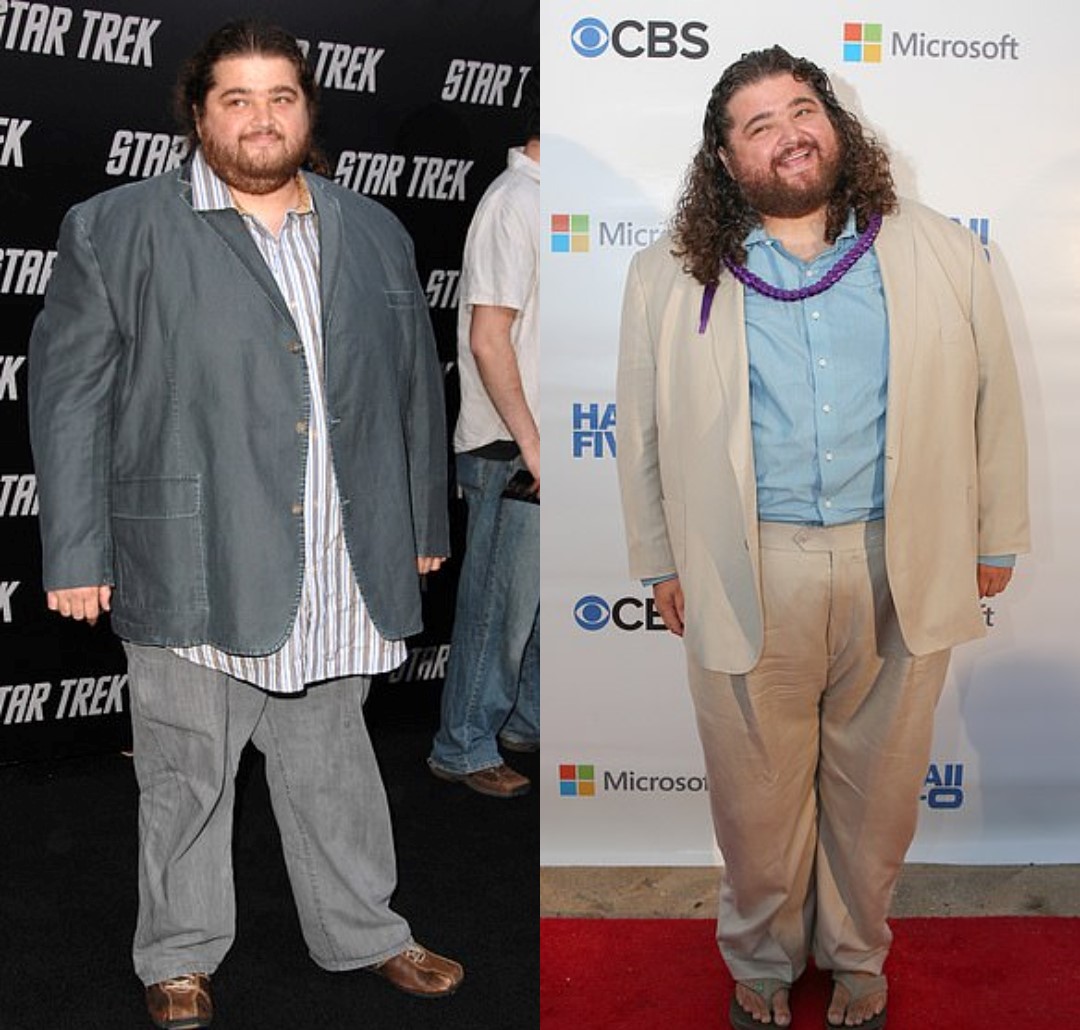 Jorge Garcia before (in 2009) and after (in 2015) his weight loss