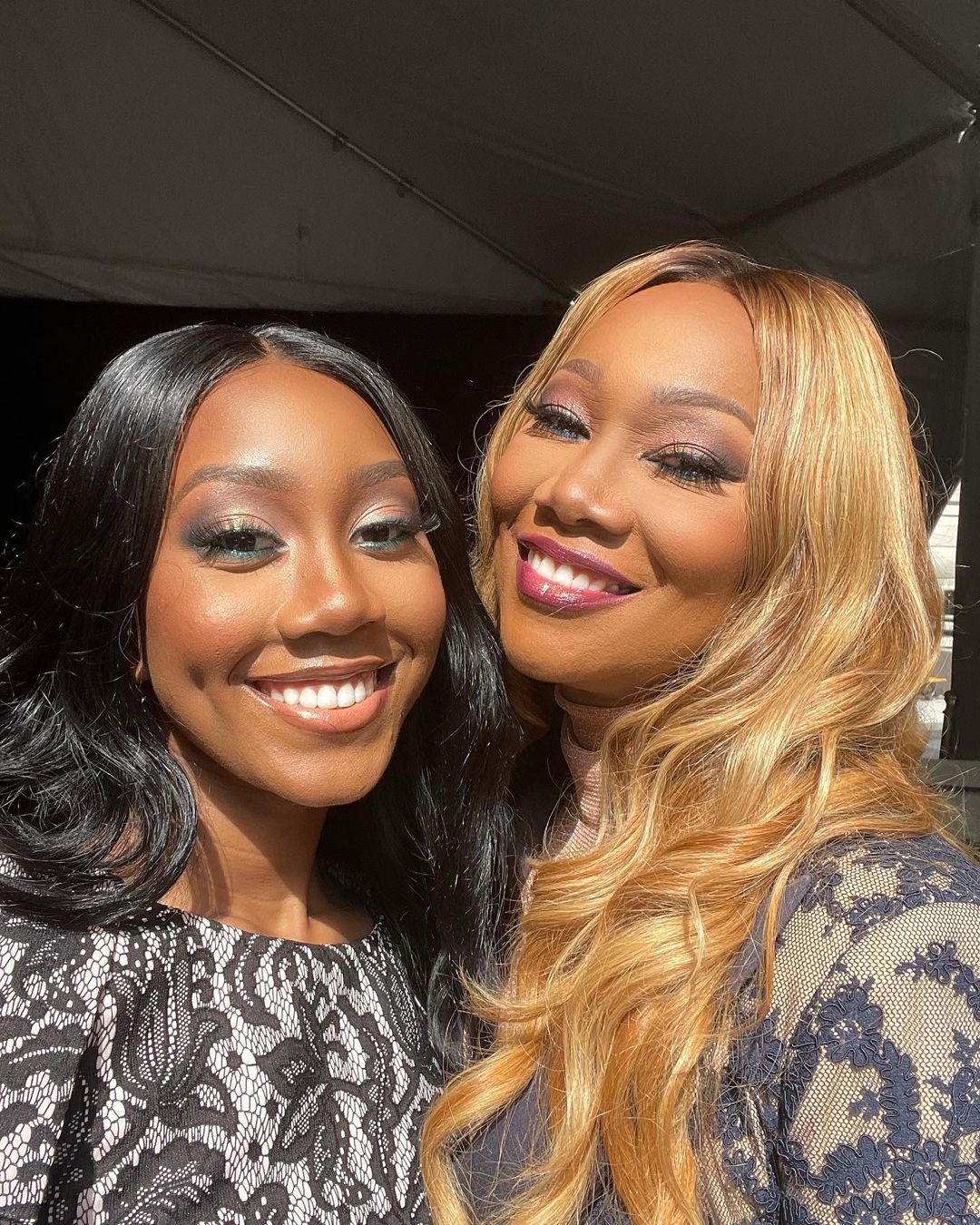 Yolanda Adams posing for a picture with her daughter, Taylor Adams Crawford. 