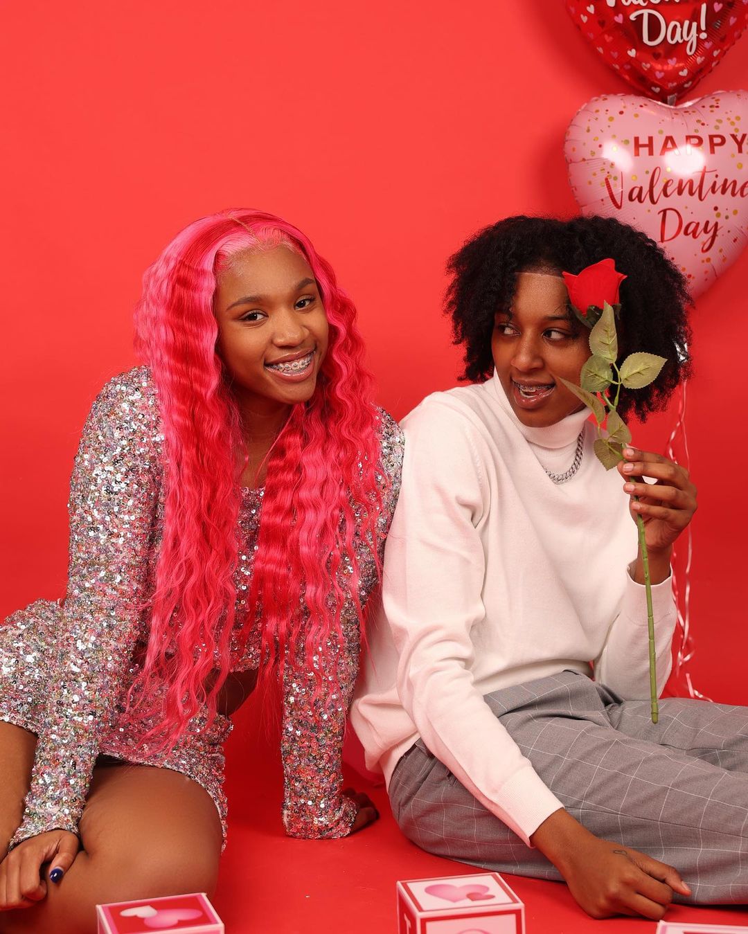 Anayah Rice with her girlfriend, Brace Face Laii, on 2021 Valentine's Day