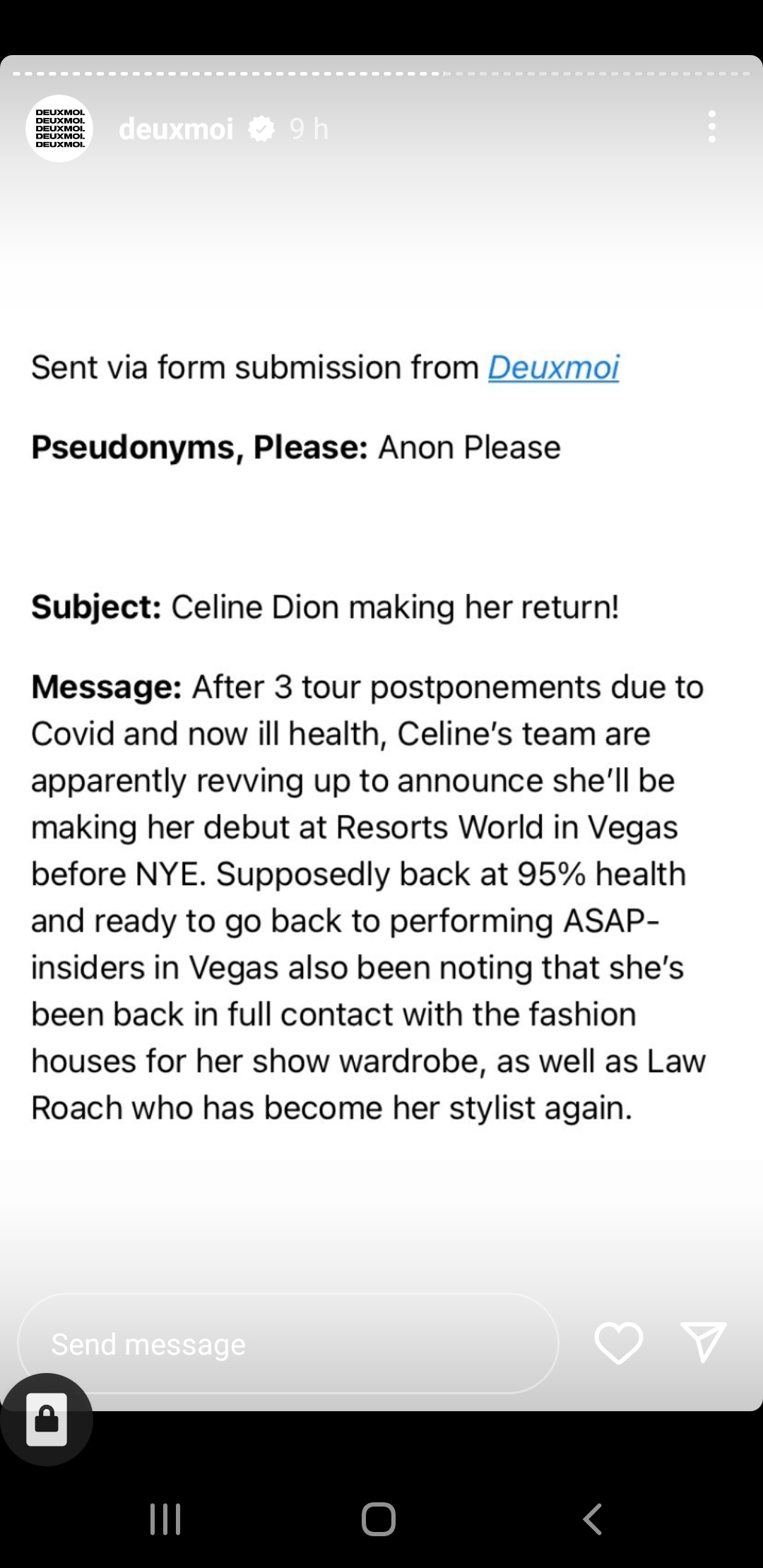 Celine Dion is reportedly making her 2022 return through performance in Resorts World Theatre