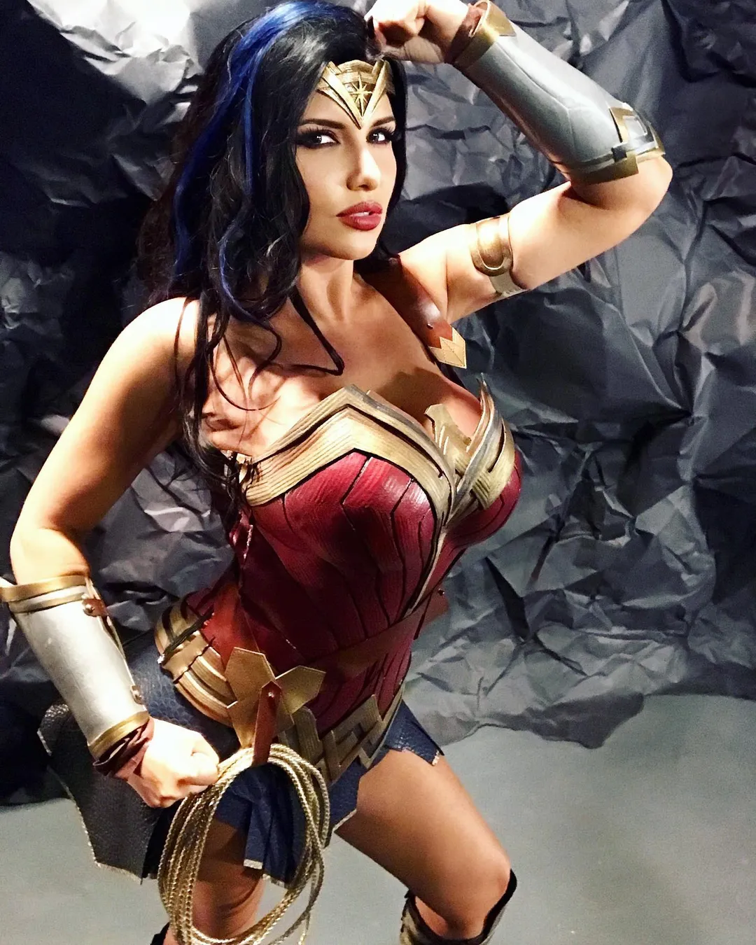 Romi Rain dressed up as Wonder Woman.
