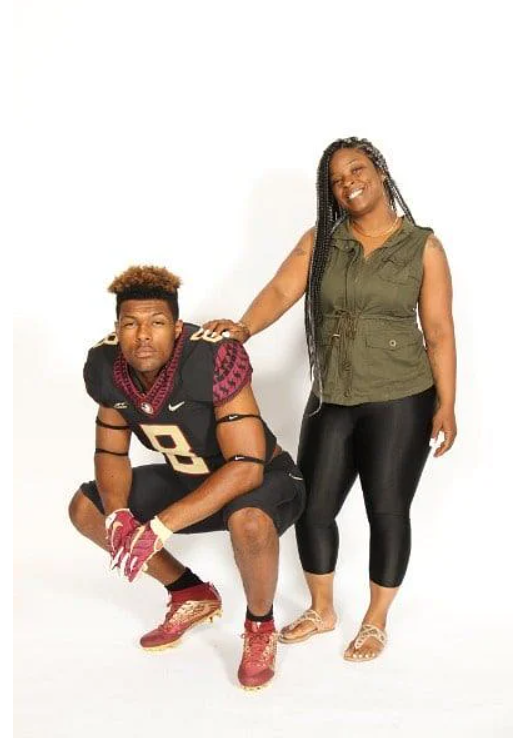 Kavyon Thibodeaux with his mother, Shawnta Loice.