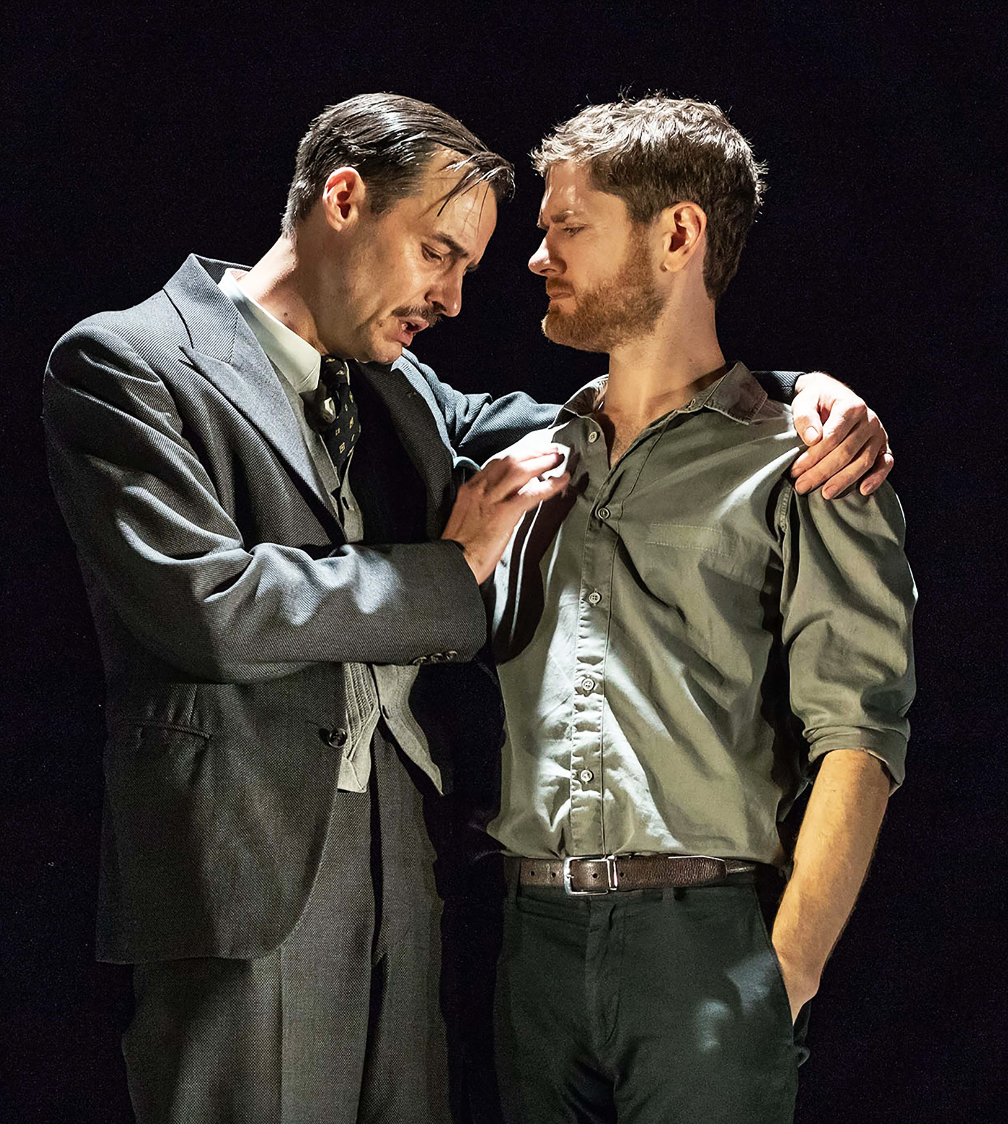 Paul Hilton as Walter Poole and Kyle Soller as Eric Glass in 'The Inheritance.' 