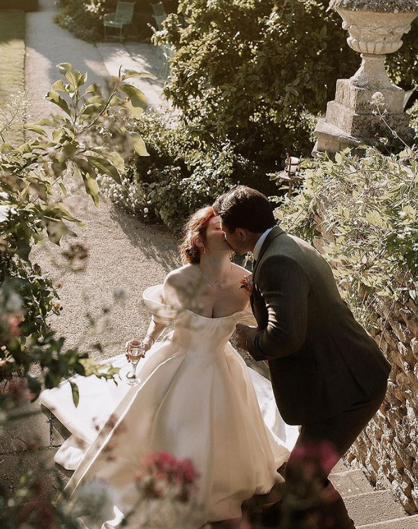 Eleanor Tomlinson and Will Owen at their wedding. 