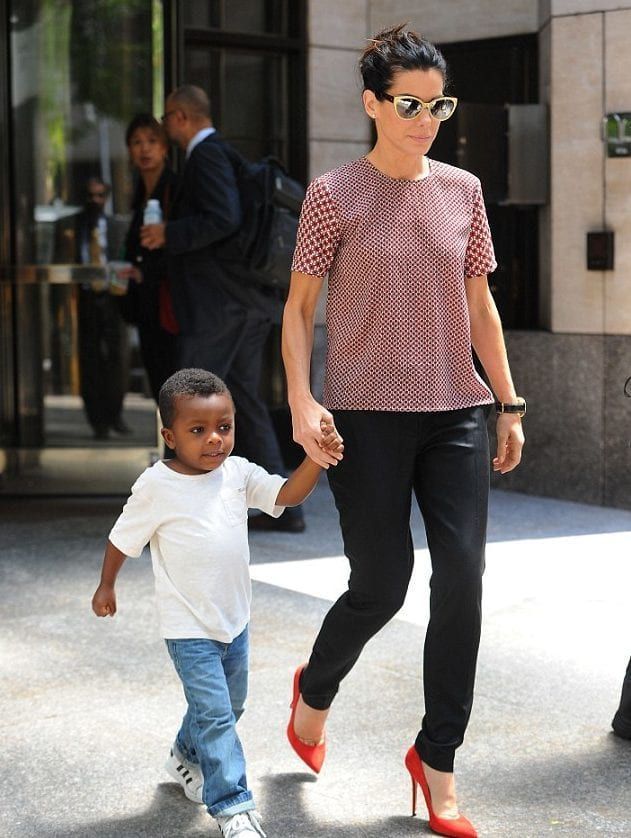 Sandra Bullock with her son Louis. 