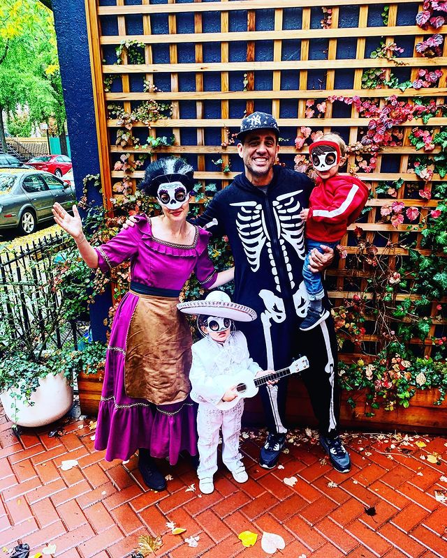 Bobby Cannavale celebrates Halloween with his "wife," Rose Byrnes, and children.
