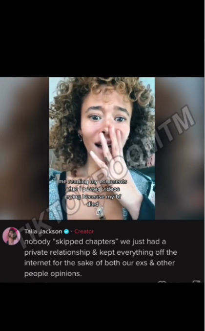 Talia Jackson claimed she and Cooper Noriega dated before his death.