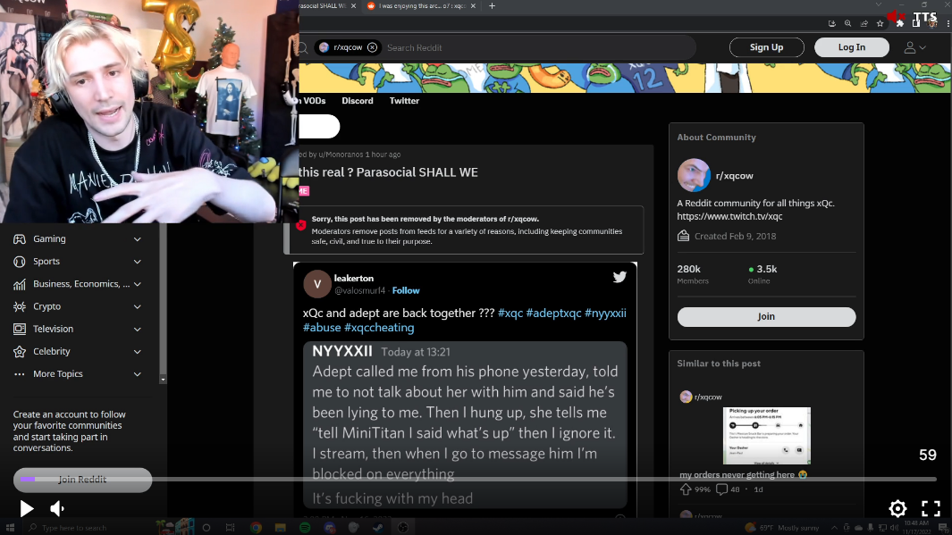 xQc explained why Adept called nyyxxii before the night he broke up. 
