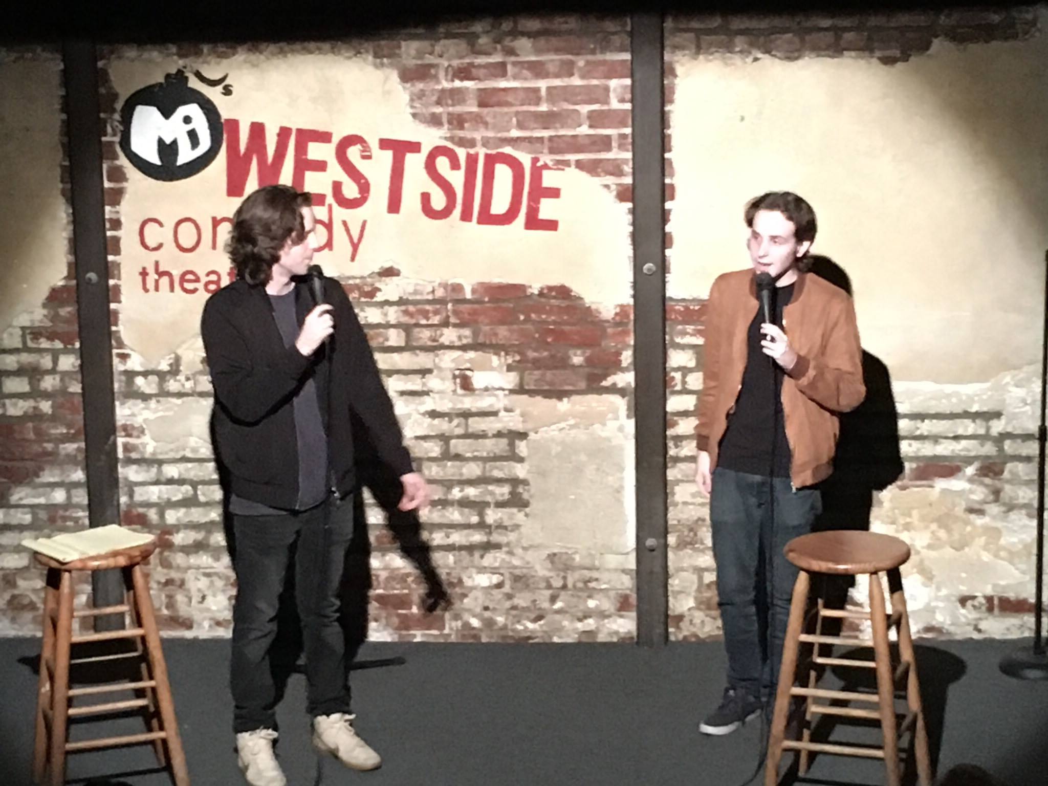 Dana Carvey's sons, Dex Carvey and Thomas Carvey, performing together at M.i.'s Westside Comedy Theater in 2016