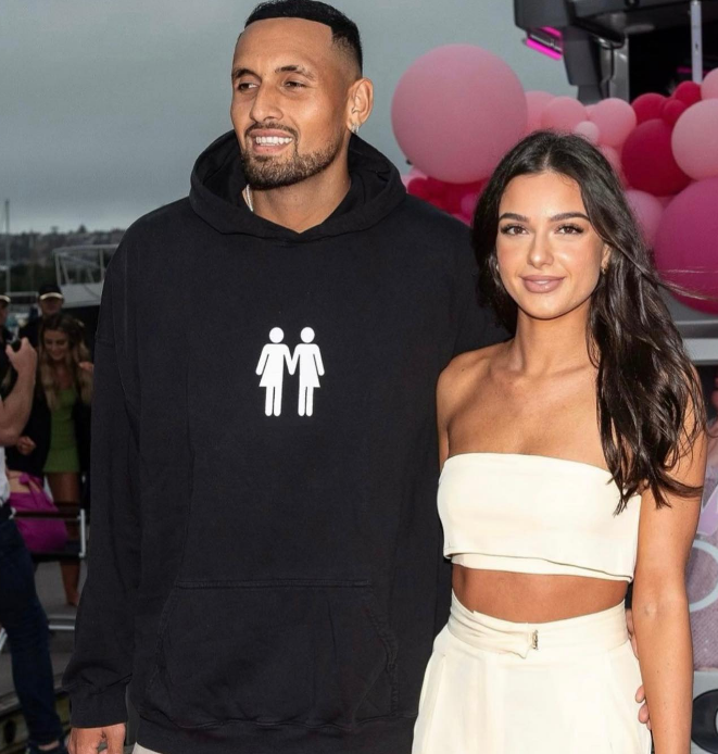 Nick Kyrgios and his girlfriend Costeen Hatzi marked their first anniversary. 