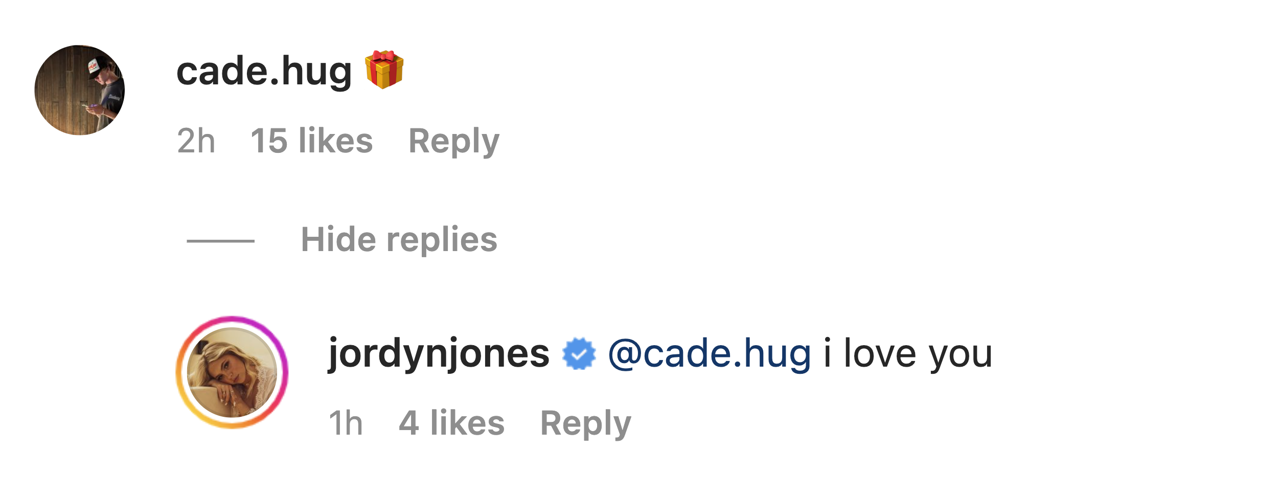 Jordyn Jones revealed on Instagram that she was dating her new boyfriend, Cade Hug. 