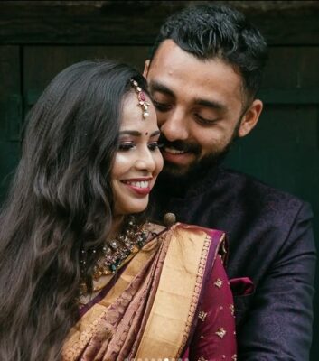 Varun Chakaravarthy and Neha Khedekar on their wedding (Source: Instagram)