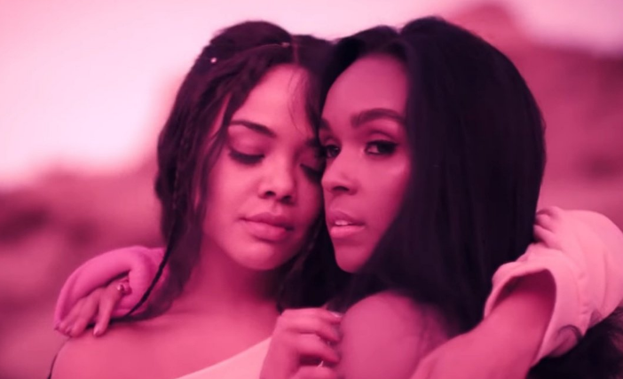 Janelle Monáe and Tessa Thompson in 'PYNK' music video. 