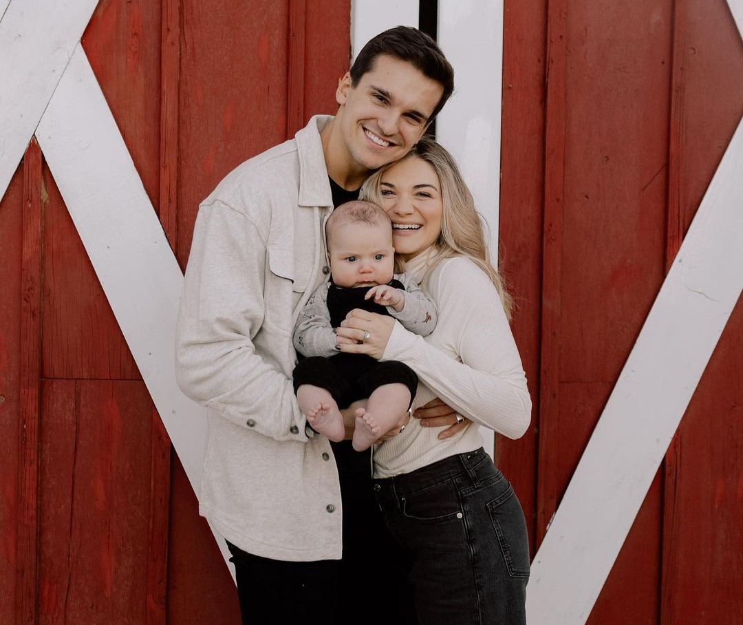 Abby Howard, her husband, and their baby boy. 
