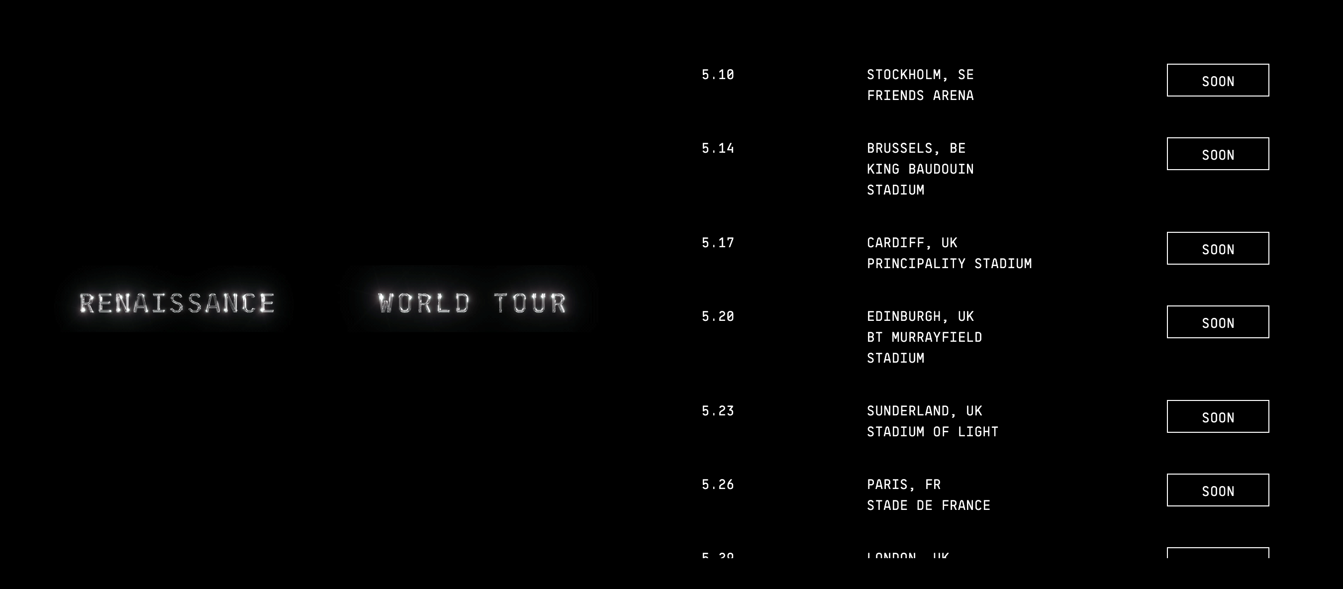Beyoncé’s Renaissance World Tour’s Official Dates Out
