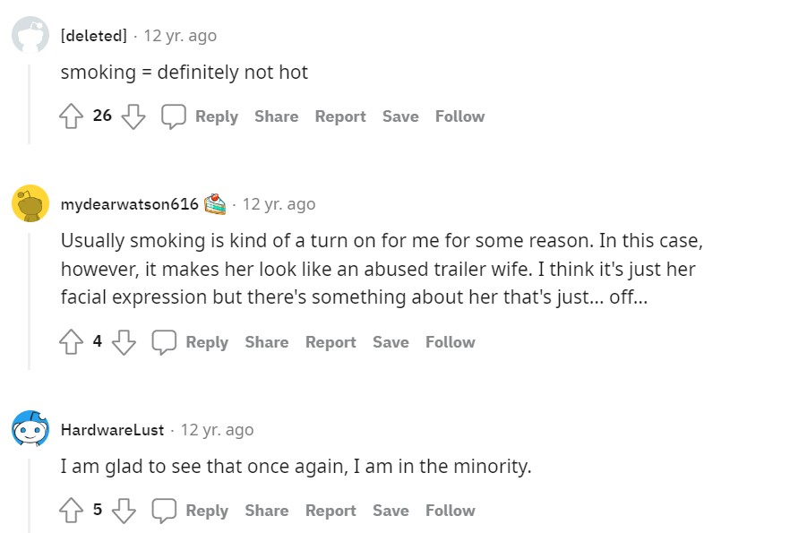 Fans' opinions of Olivia Wildes' smoking. 