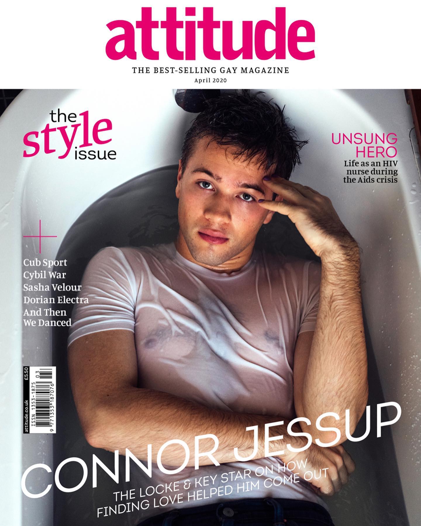 Connor Jessup on the cover of Attitude magazine