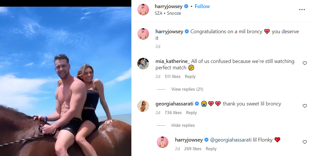 Harry Jowsey and Georgia Hassarati may be back together. (