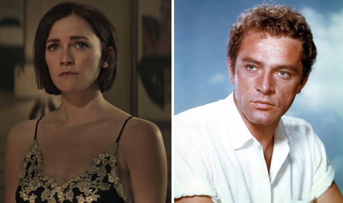 A collage picture of 'You' actress Charlotte Ritchie and the late Welsh actor Richard Burton
