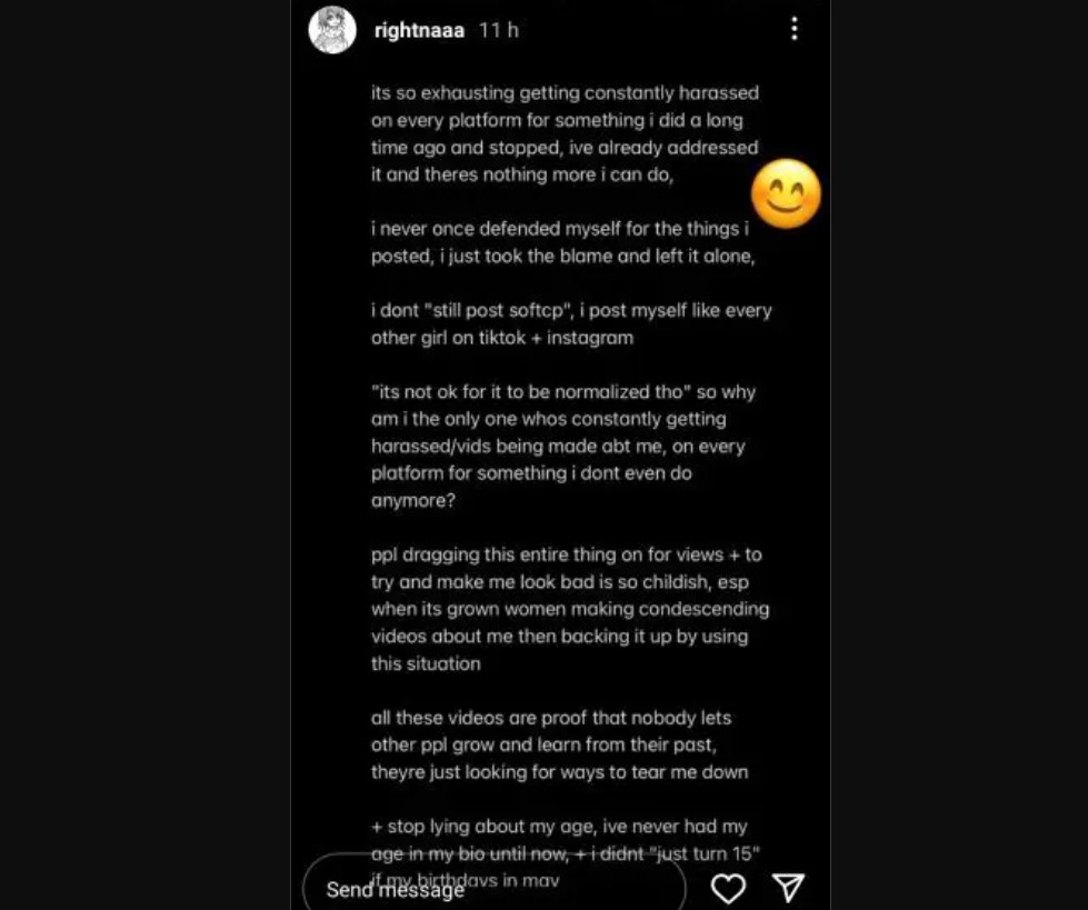 Luvtheflex responded to criticism on her Instagram story. 