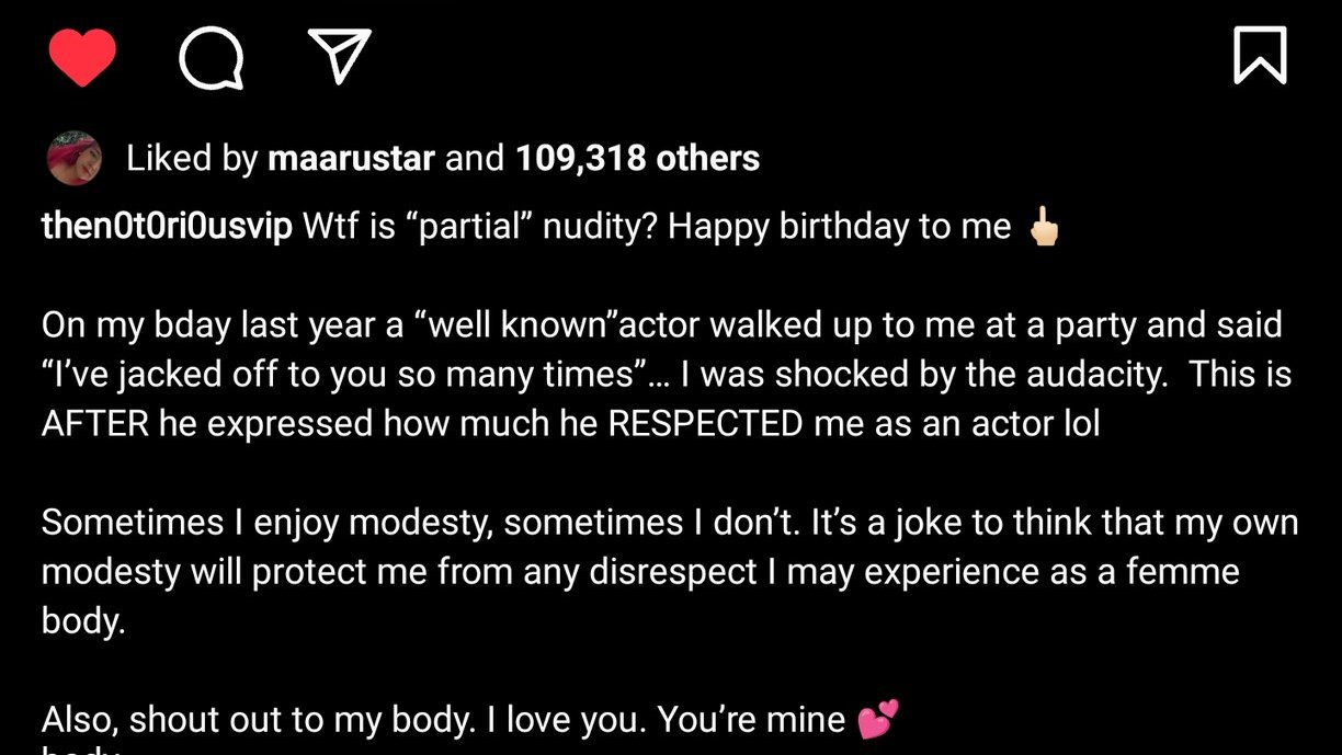 Victoria Pedretti's now-deleted Instagram post's caption about her last birthday