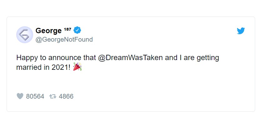 GeorgeNotFound hinted at a romance with Dream. 