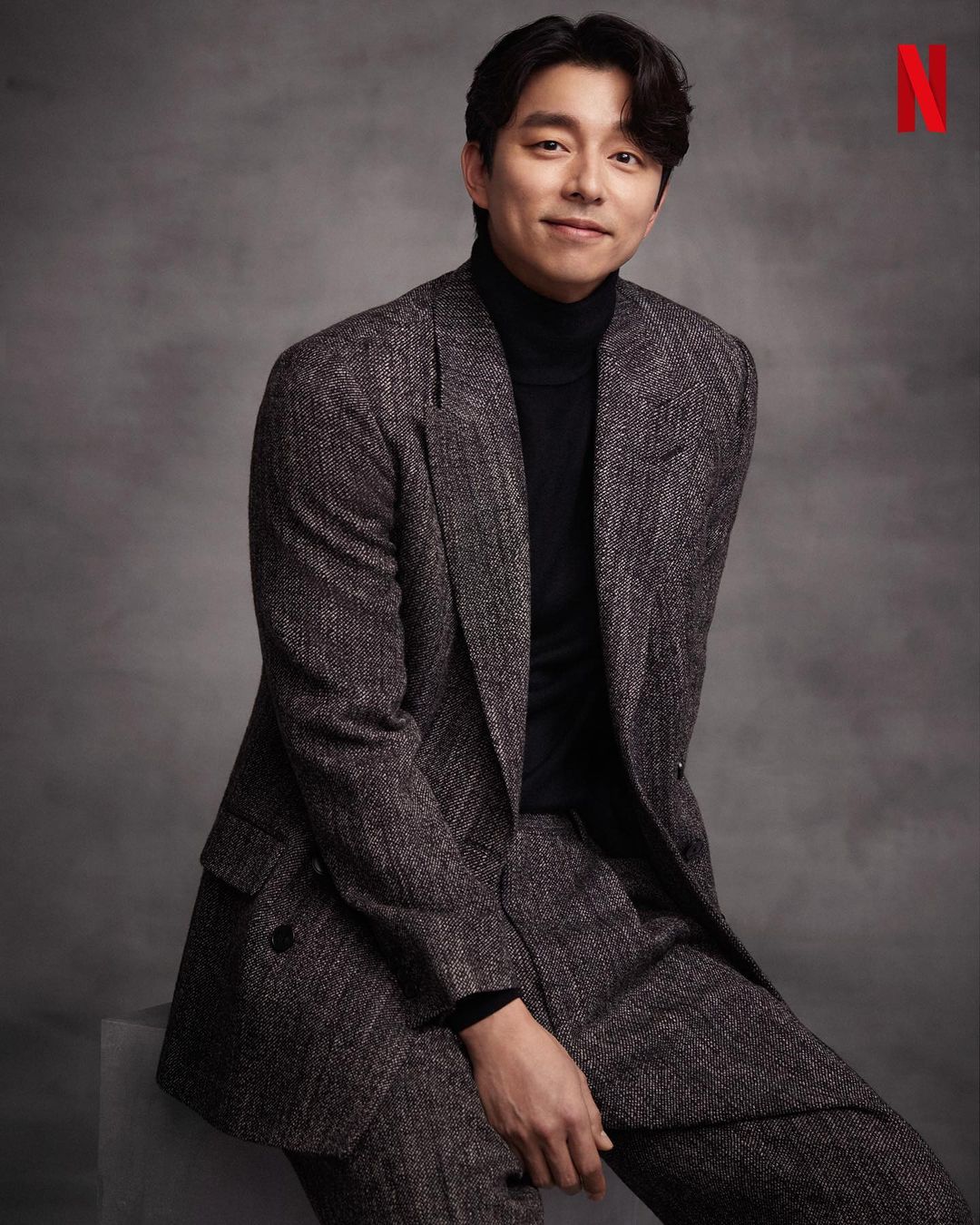 Gong Yoo during a promotional photoshoot for Netflix's "Squid Game'