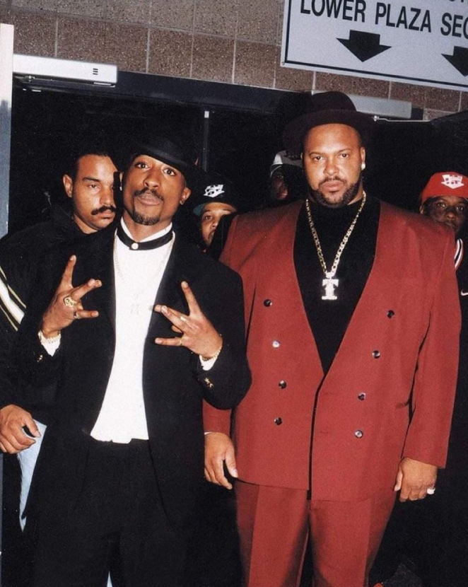 Bailei Knight's father Suge Knight with Tupac Shakur. 