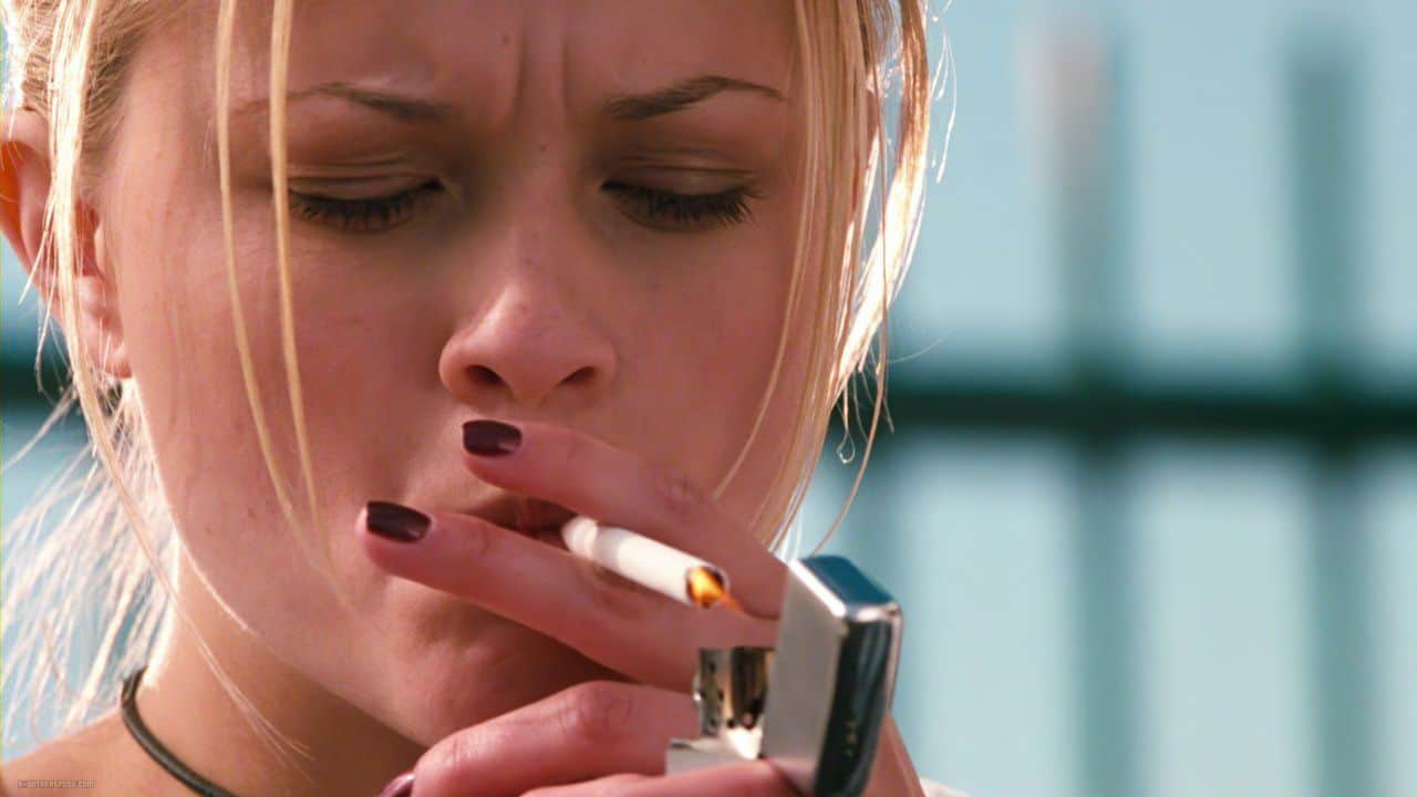 Reese Witherspoon smoking a cigarette 