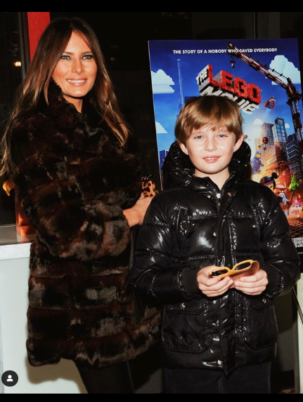 Barron & Melania attending the Lego Movie premiere in 2014