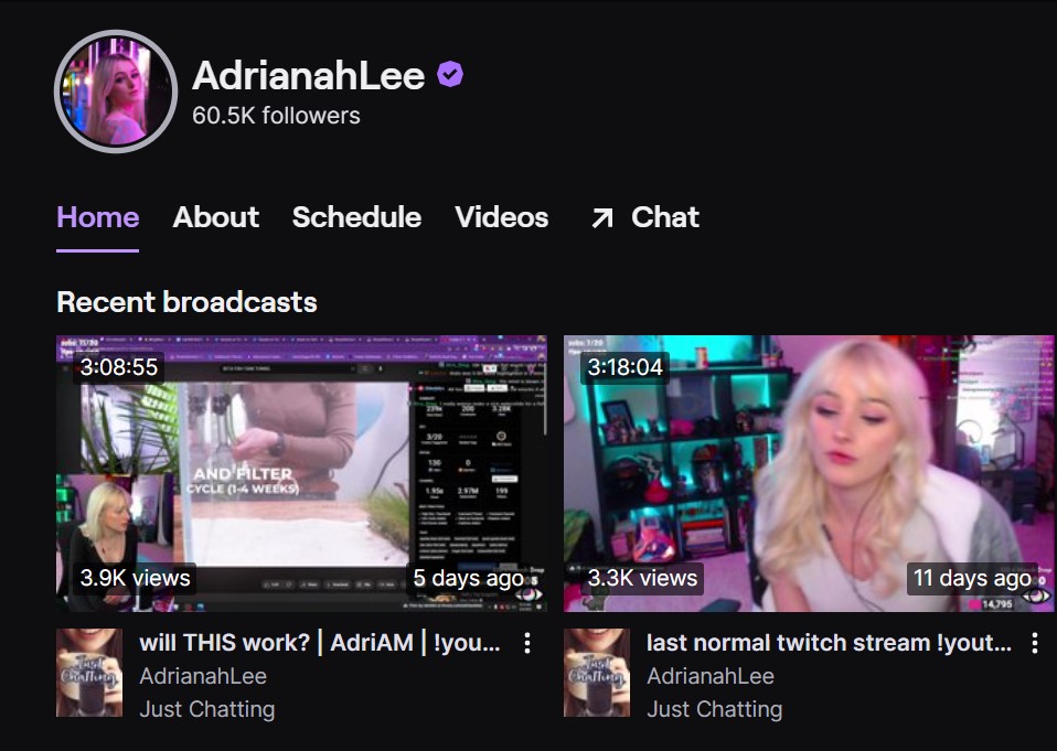 Adrianah Lee has a sizable fan base on her Twitch account.
