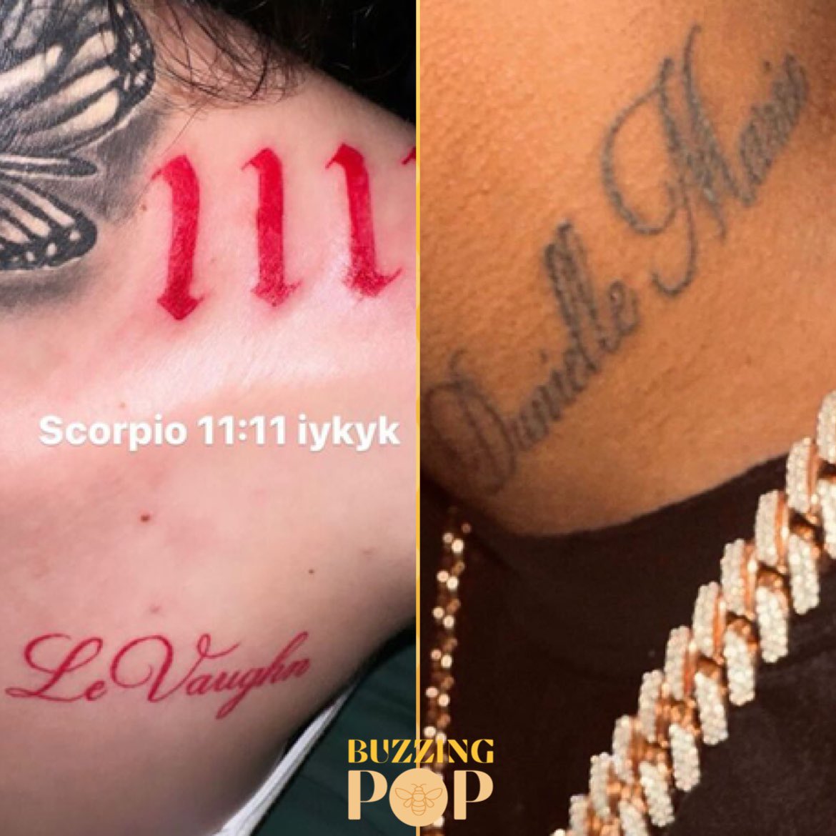 Bhad Bhabie got the name of her boyfriend as of 2023 tattooed on her chest. 
