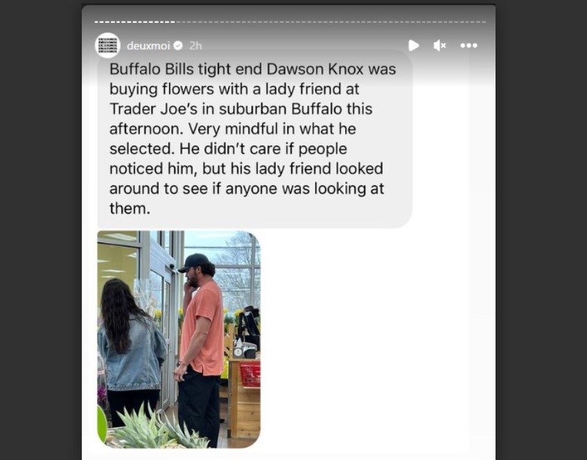 Dawson Knox was seen buying flowers with an unknown woman. 