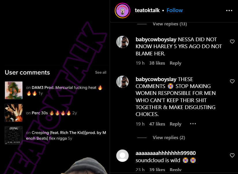 Fans respond to Harley Solomon's derogatory comments on SoundCloud. 