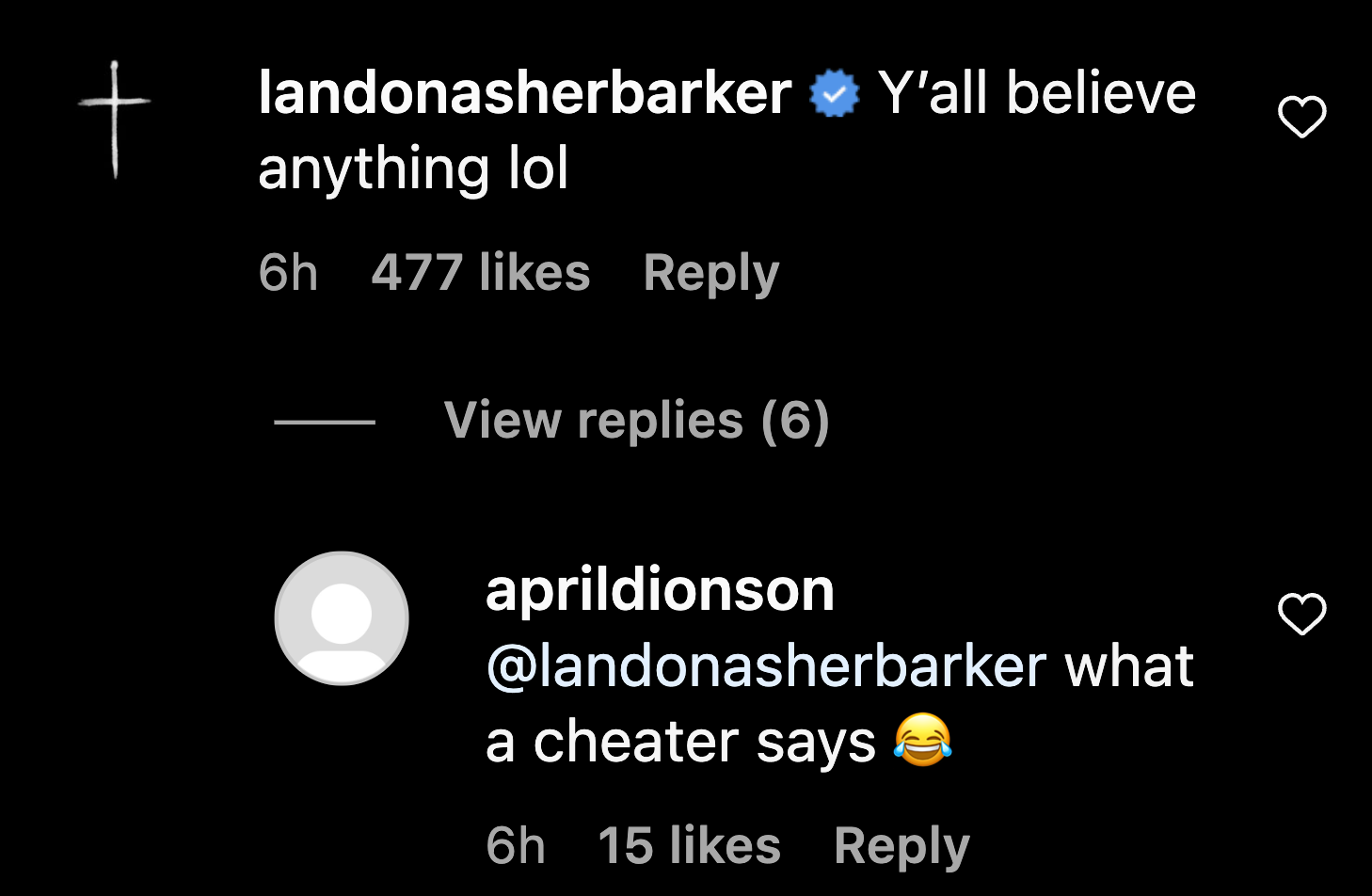 Langdon Barker responded to allegations of him wanting to hook up with an OnlyFans model. 