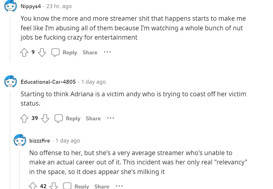 Fans took to Reddit to express their opinions about Adrianah Lee's defamation case. 