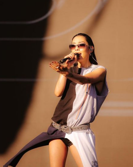 Rina Sawayama performing in the outside land festival