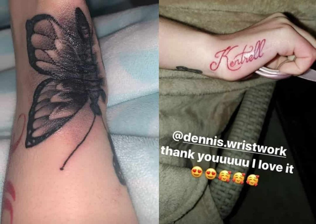 Bhad Bhabie covered her former boyfriend's tattoo inked with a butterfly 