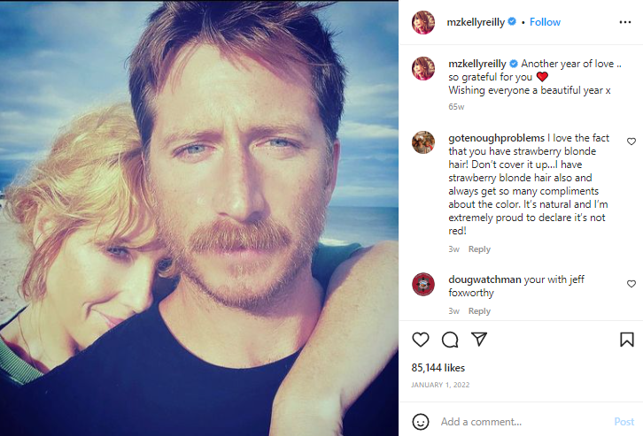 Kelly Reilly posted a photo with her husband Kyle Baugher