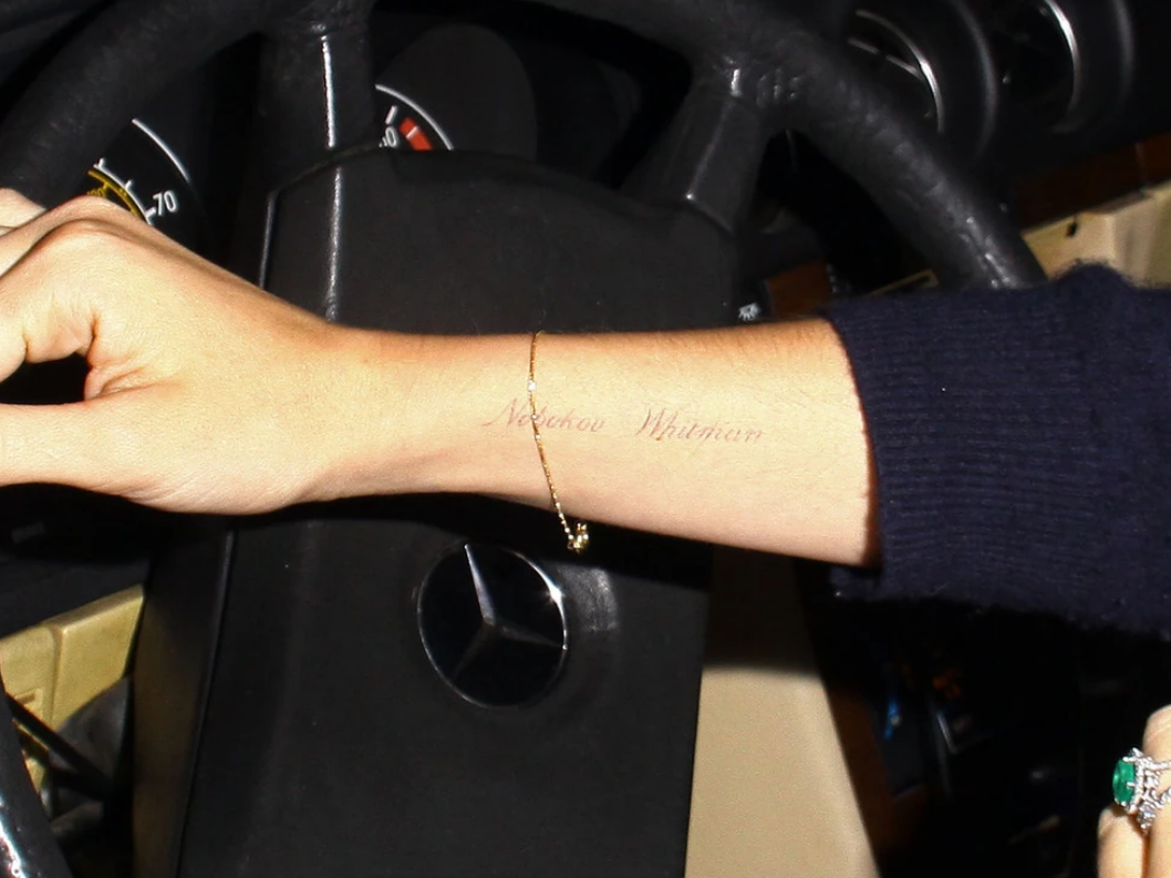 Lana Del Rey's “Nabokov” and “Whitman” tattoos. 