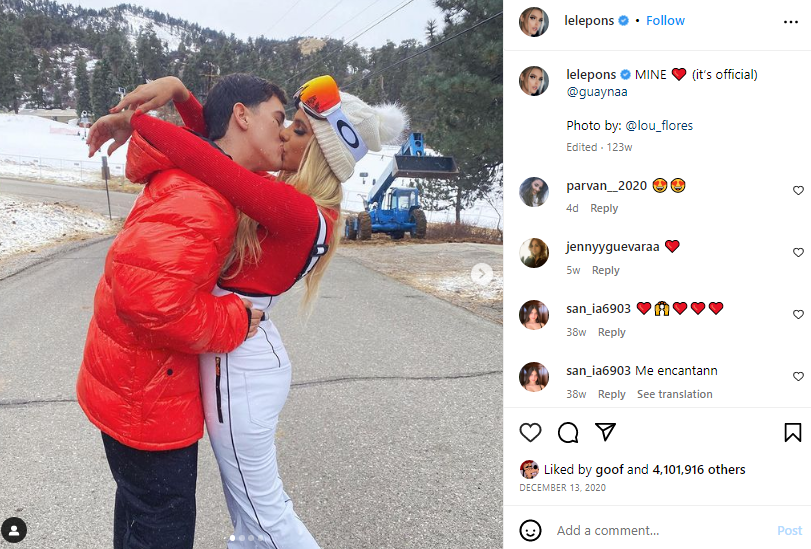 Lele Pons and her husband Guaynaa made their relationship official on December 13, 2020. 