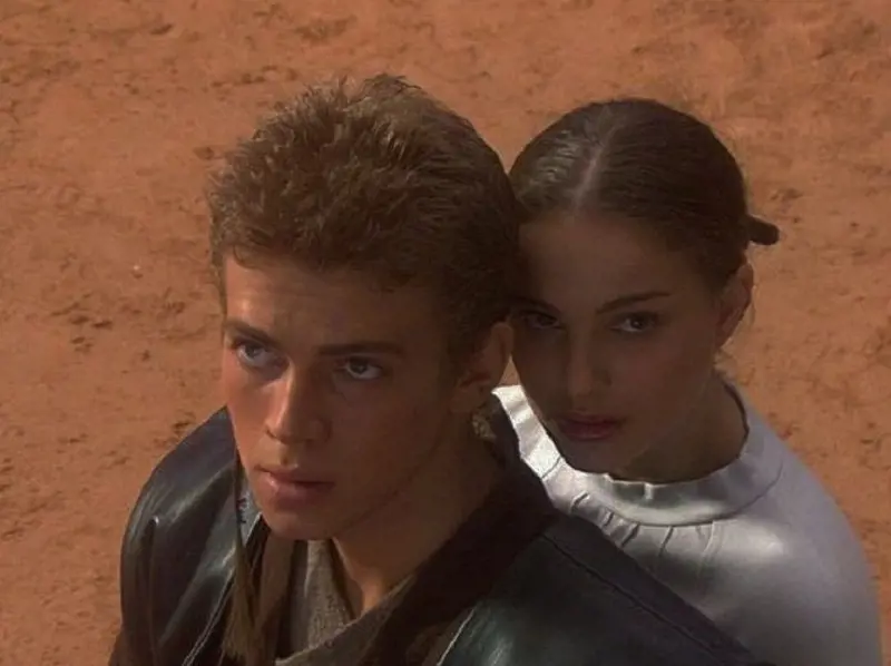 Hayden Christensen and Natalie Portman in one of the scenes of the Star Wars Prequel 