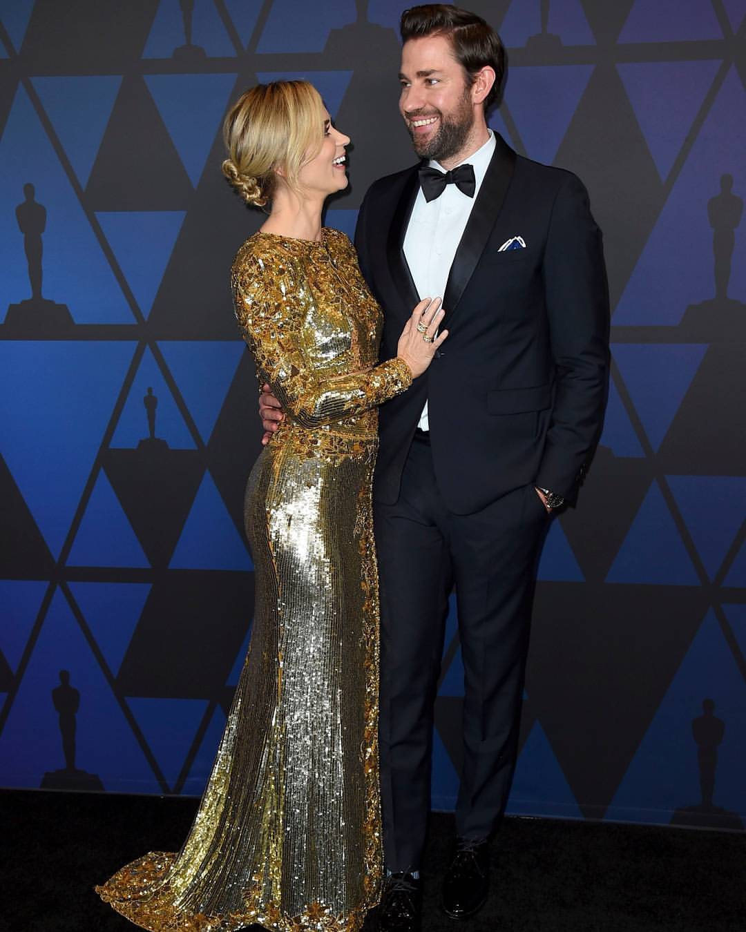 Emily Blunt and her husband John Krasinski have a noticeable height difference. 