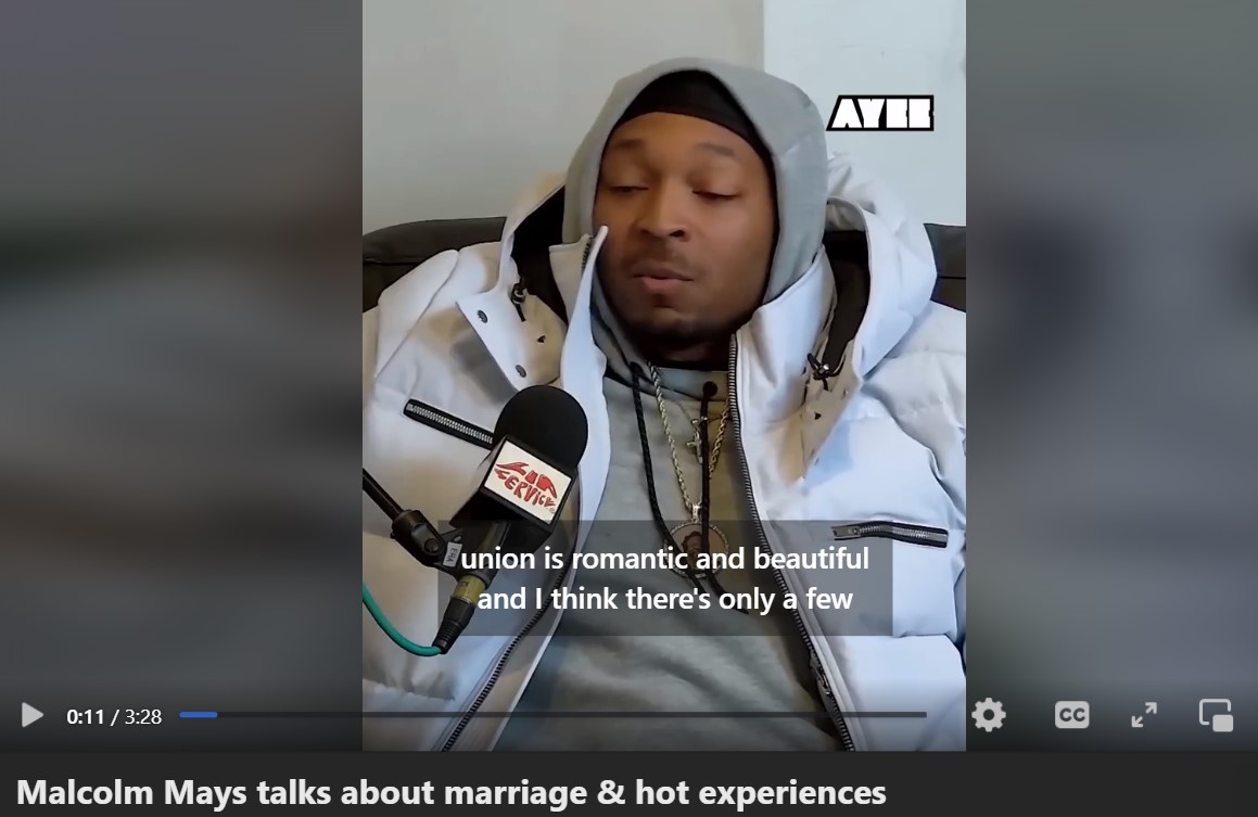 Malcolm Mays expressed his thoughts on marriage. 