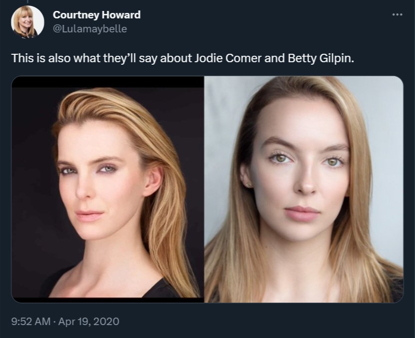 Betty Gilpin and Jodie Comer bear a resemblance to each other in certain aspects. 
