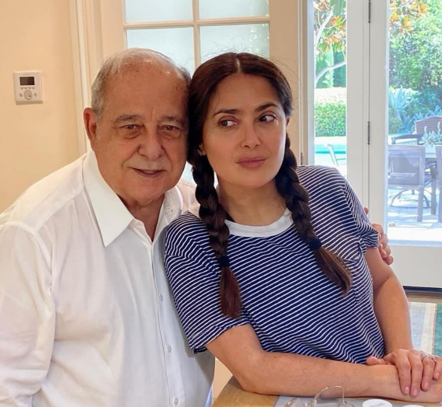 Salma Hayek with her father Sami Hayek Dominguez. 