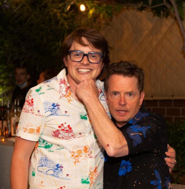 Sam Fox with his father Michael J. Fox. 